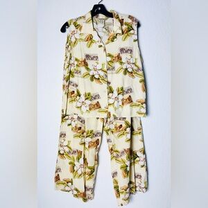 Tori Richard Shirt And Pants Set Size 14 Vintage Tropical EUC Honolulu